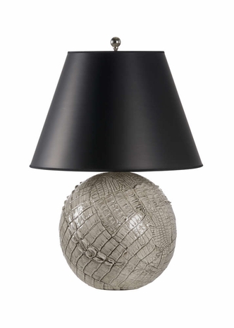 65826 Frederick Cooper 29in. Ceramic Ally Gray Lamp with Paper Shade and Cream/Gray Glaze Finish