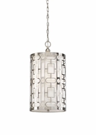 67047 Wildwood 23in. Metal/Fabric Coco Pendant - Nickel with Off White Finish