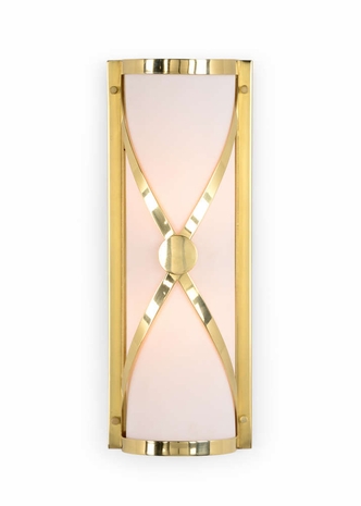 67077 Wildwood Metal Polished Brass Criss Cross Sconce - Brass