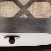 67117 Wildwood Lamps Octavia Pendant - Bronze - Linen Shade - Three Lights Finish