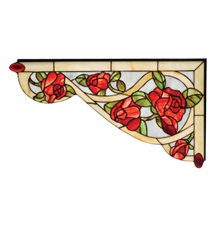 67137 Meyda Tiffany Victorian Tiffany Floral Nouveau Country Bed Of Roses Right Corner Bracket Window