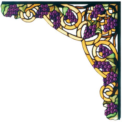 67141 Meyda 13W X 13H Jeweled Grape Corner Bracket