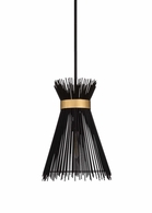 67142 Wildwood 24in. Iron Quimby Pendant with Black/Gold Leaf Finish