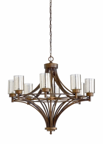 67144 Wildwood Lamps Urbano Chandelier - Bronze - Bronze/Patterned Mercury Finish