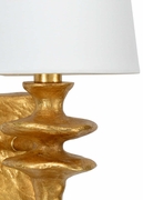 67145 Wildwood 17in. Aluminum Saxon Sconce - Gold with Linen Shade and Antique Gold Leaf Finish