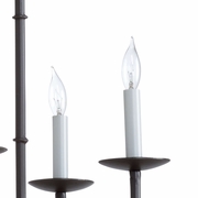67153 Wildwood Iron Charcoal Bamboo Chandelier - Charcoal