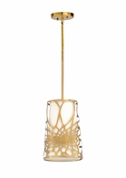 67155 Wildwood 14in. Iron Aria Pendant with Antique Brass/Off White Linen Finish
