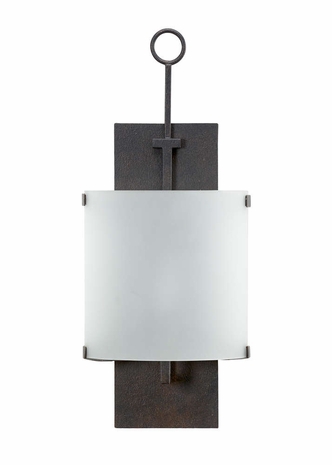 67171 Wildwood Lamps Phillips Sconce - Textured Black/Frosted Finish