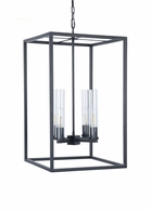 67193 Wildwood 28in. Iron Dexter Chandelier with Bronze/Clear Finish