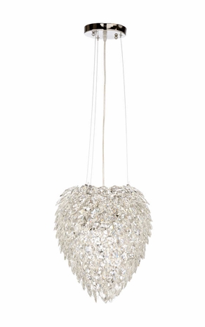 67208 Wildwood Iron/Crystal Antique Silver Leaf/Clear Artichoke Pendant