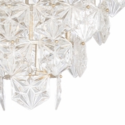 67210 Wildwood Iron/Crystal Antique Silver Leaf/Clear Iceland Chandelier (Sm)