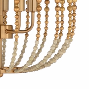 67217 Wildwood Iron/Wood Textured White/Antique Gold Leaf Haven Chandelier