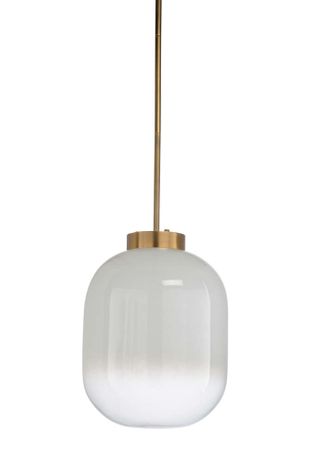 67296 Wildwood 24in. Glass/Iron Subway Pendant - Brass (Lg) with Milk/Antique Brass Finish