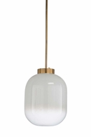 67296 Wildwood 24in. Glass/Iron Subway Pendant - Brass (Lg) with Milk/Antique Brass Finish
