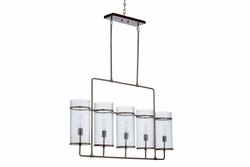 67302 Wildwood 27in. Iron/Glass Mcguire Chandelier with Bronze/Clear/Seeded Finish