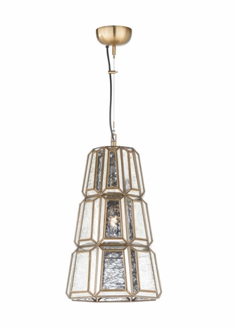 67328 Wildwood Mirror/Iron Antiqued/Plain/Antique Brass Joplin Pendant