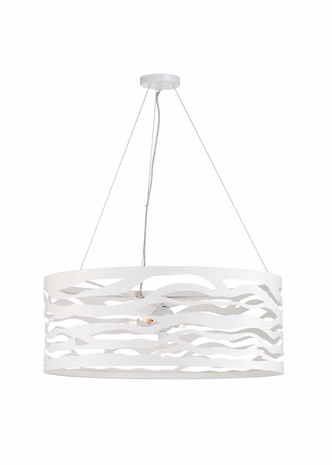 67329 Wildwood Metal Matte White Silent Surf Drum Pendant