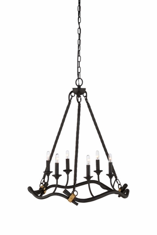 67331 Wildwood Metal Slate Gray/Gold Wavy Branch Chandelier