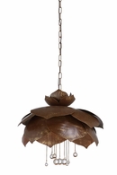 67340 Wildwood 17in. Metal/Crystal Droplet Pendant with Brown/Gold/Clear Finish