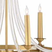 67343 Wildwood 35.5in. Brass/Acrylic Prospect Chandelier with Antique/Clear Finish