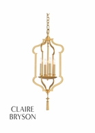 67365 Claire Bryson 30in. Iron Odalisque Lantern with Gold Leaf Finish