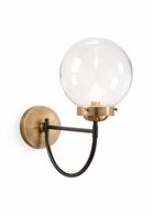 67396 Wildwood 16in. Brass/Iron/Glass Bistro Sconce with Antique/Black/Clear Finish