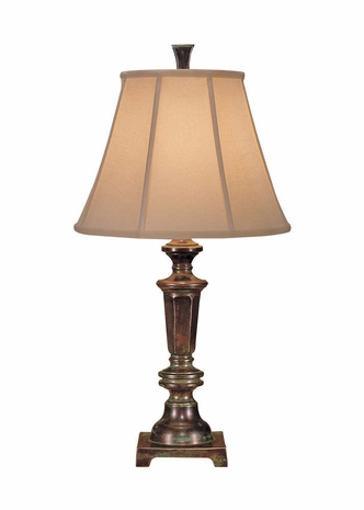 674 Wildwood Lamps Weathered Column Lamp with Hand Finished Cast Brass Bronze Patina