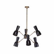 67432 Wildwood 46in. Steel Thayer Chandelier with Matte Black/Gold Interior Finish