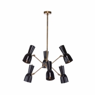 67432 Wildwood 46in. Steel Thayer Chandelier with Matte Black/Gold Interior Finish