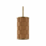 67487 Wildwood 32.5in. Cork/Metal Jura Pendant with Natural/Antique Brass Finish