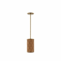 67487 Wildwood 32.5in. Cork/Metal Jura Pendant with Natural/Antique Brass Finish