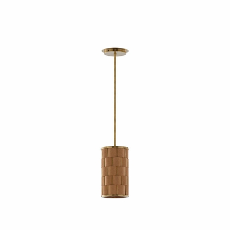 67487 Wildwood 32.5in. Cork/Metal Jura Pendant with Natural/Antique Brass Finish