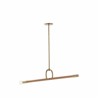 67488 Wildwood 30in. Cork/Metal Armagnac Pendant with Natural/Antique Brass Finish