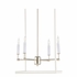 67490 Wildwood 28in. Metal Avalon Hanging Chandelier with Matte White/Polished Nickel Finish