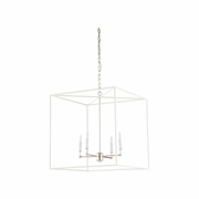 67490 Wildwood 28in. Metal Avalon Hanging Chandelier with Matte White/Polished Nickel Finish