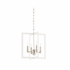 67492 Wildwood 14in. Metal Bayberry Hanging Small Chandelier with Matte White/Polished Nickel Finish