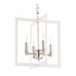 67492 Wildwood 14in. Metal Bayberry Hanging Small Chandelier with Matte White/Polished Nickel Finish