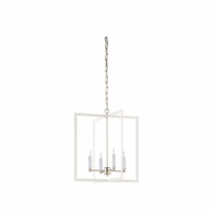 67493 Wildwood 22in. Metal Bayberry Hanging Large Chandelier with Matte White/Polished Nickel Finish