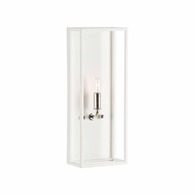67494 Wildwood 18in. Metal Lilly Sconce with Matte White/Polished Nickel Finish