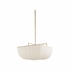 67499 Wildwood 18in. Metal/Fabric Perruche Pendant with Antique Brass/White Finish