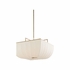 67499 Wildwood 18in. Metal/Fabric Perruche Pendant with Antique Brass/White Finish