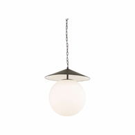 67504 Wildwood 23in. Metal/Glass Kyoto Pendant - Black with White Milk Finish