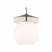 67504 Wildwood 23in. Metal/Glass Kyoto Pendant - Black with White Milk Finish
