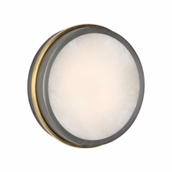 67508 Wildwood 12in. Metal/Alabaster Moonlight Sconce with Antique Brass/Antique Bronze/Natural White Finish