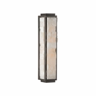 67509 Wildwood 16in. Metal/Alabaster Sebastian Sconce with Antique Bronze/Natural White Finish