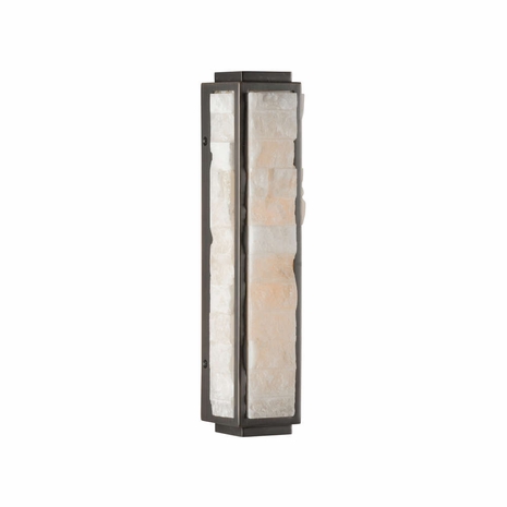 67509 Wildwood 16in. Metal/Alabaster Sebastian Sconce with Antique Bronze/Natural White Finish
