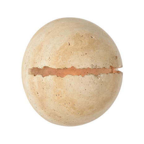 67514 Wildwood 8in. Travertine Lunar White Sconce with Cream Finish