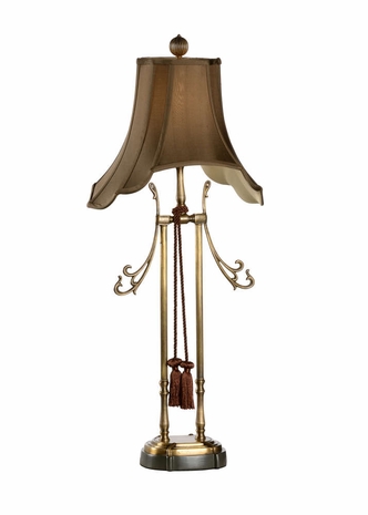 68152 Chelsea House Brass Lamp With Brown Tassel Brass Lamp With Brown Tassel Westmoreland Table Lamp
