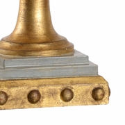 68165 Bill Cain 32in. Composite Cavenaugh Table Lamp with Silkette Shade and Old Blue/Hand Finish