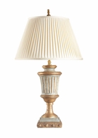 68165 Bill Cain 32in. Composite Cavenaugh Table Lamp with Silkette Shade and Old Blue/Hand Finish